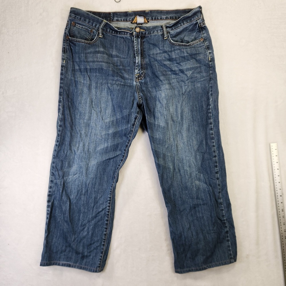 Lucky Brand Mens 40 Short Inseam Blue Jeans Medium Wash Straight Leg Dungarees